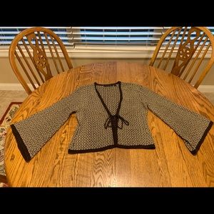 Lafayette 148 New York Bell Sleeve Silk Cardigan M